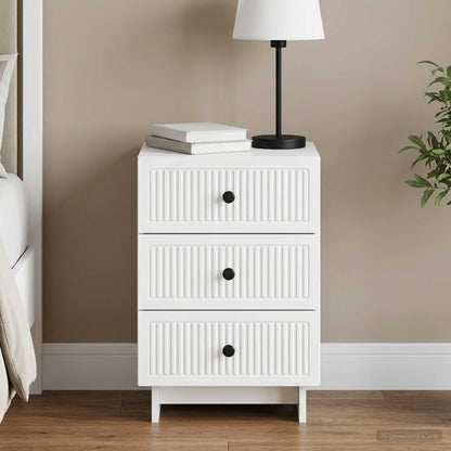 vidaXL Bedside Cabinet White 43 x 41 x 66.5 cm Engineered Wood