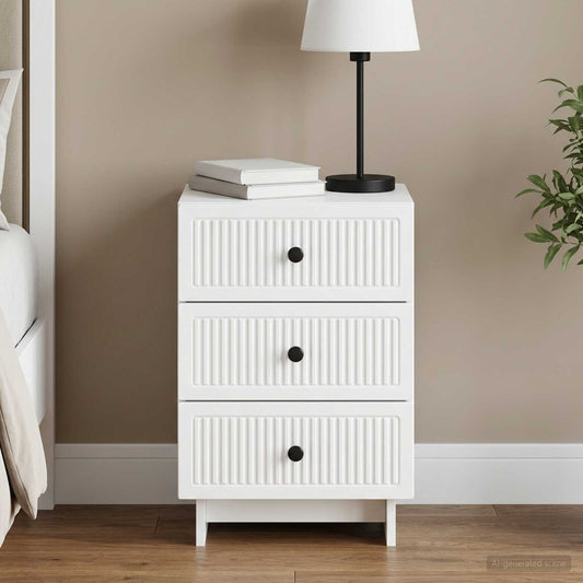 vidaXL Bedside Cabinet White 43 x 41 x 66.5 cm Engineered Wood