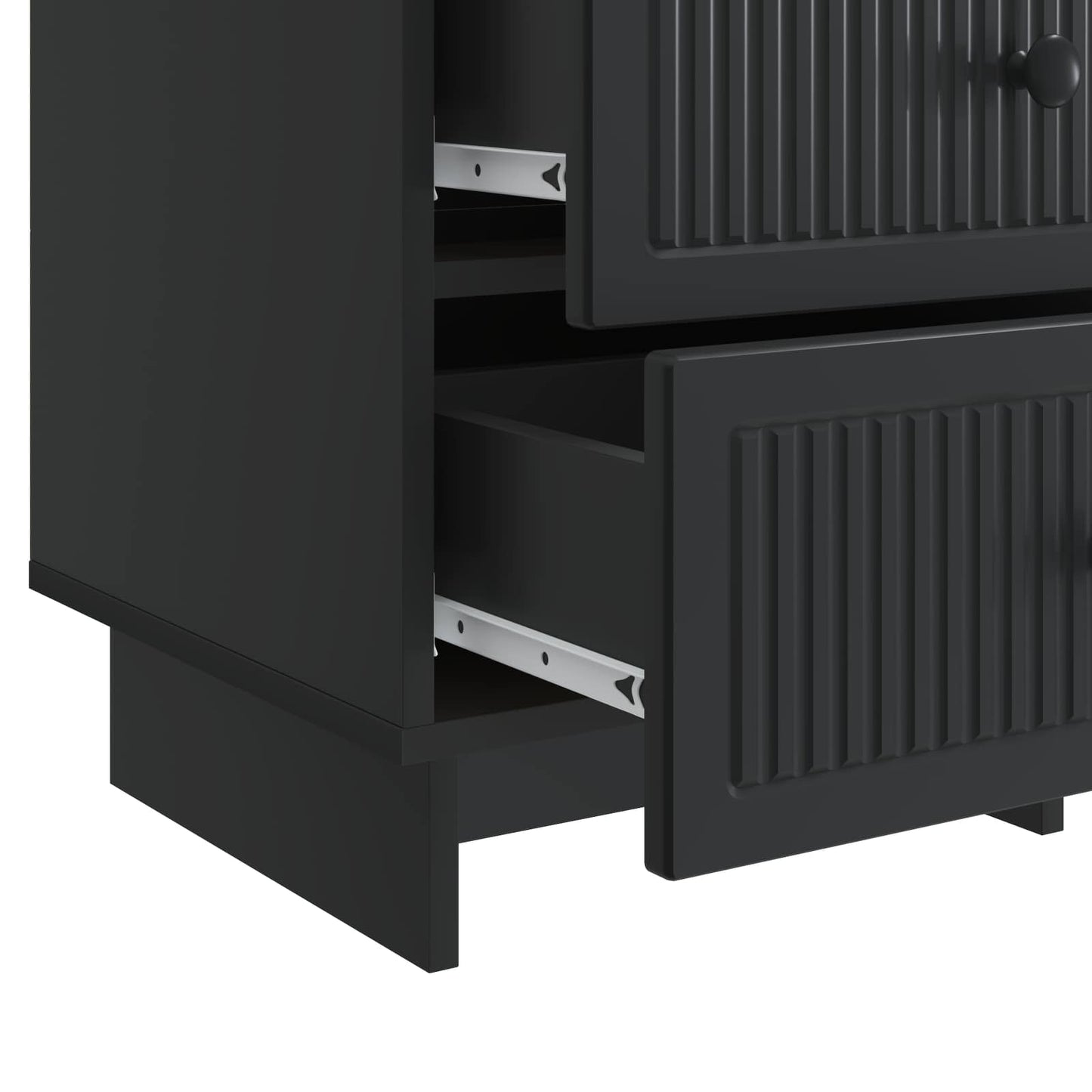 vidaXL Bedside Cabinet Black 43 x 41 x 66.5 cm Engineered Wood