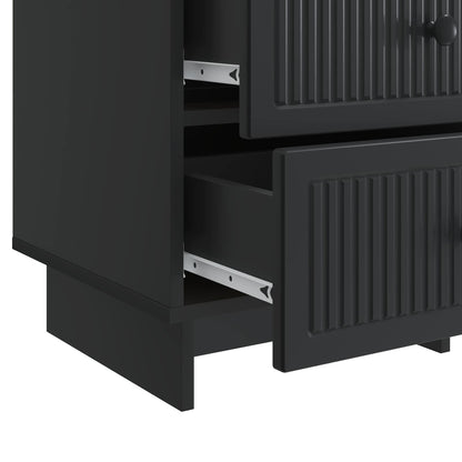 vidaXL Bedside Cabinet Black 43 x 41 x 66.5 cm Engineered Wood