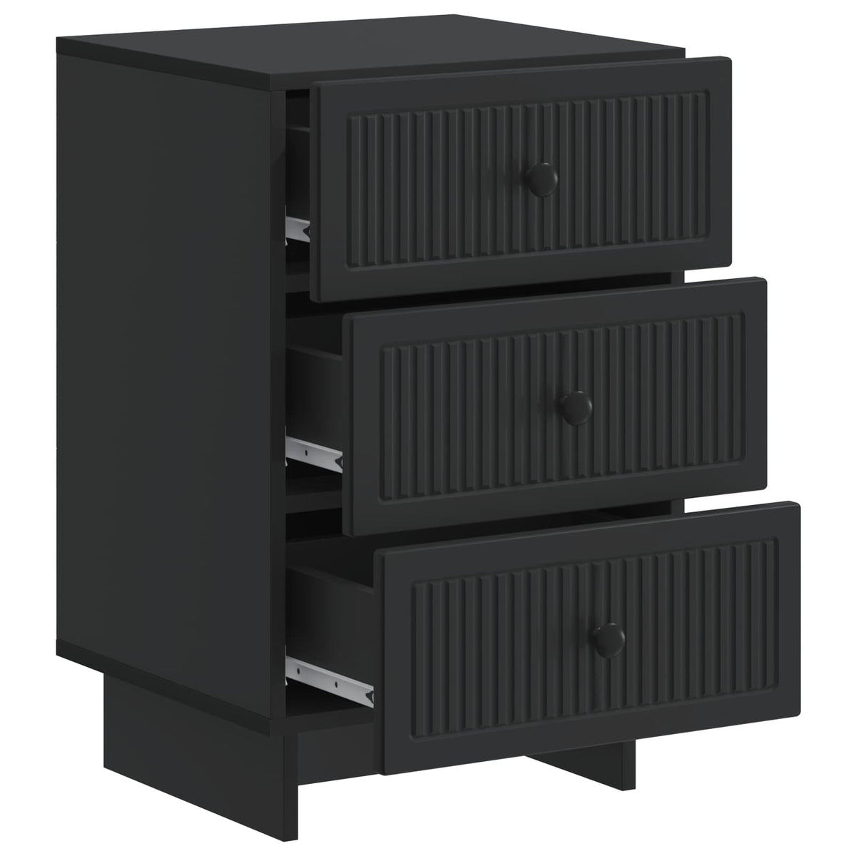 vidaXL Bedside Cabinet Black 43 x 41 x 66.5 cm Engineered Wood