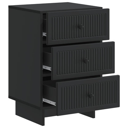 vidaXL Bedside Cabinet Black 43 x 41 x 66.5 cm Engineered Wood