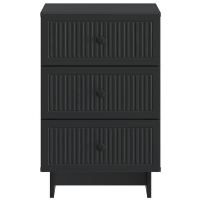 vidaXL Bedside Cabinet Black 43 x 41 x 66.5 cm Engineered Wood