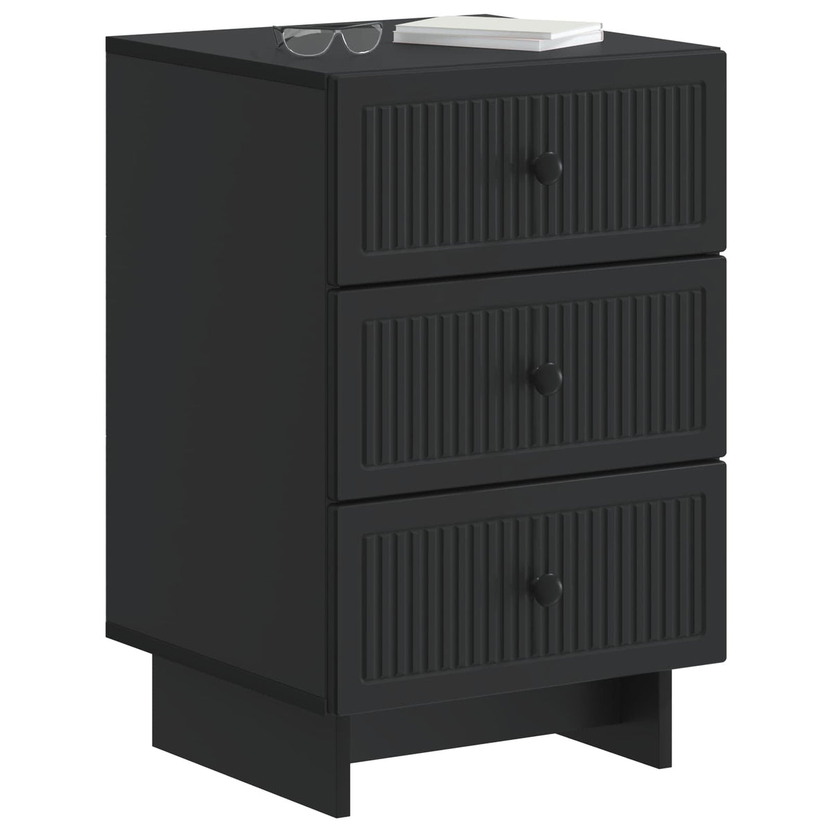 vidaXL Bedside Cabinet Black 43 x 41 x 66.5 cm Engineered Wood