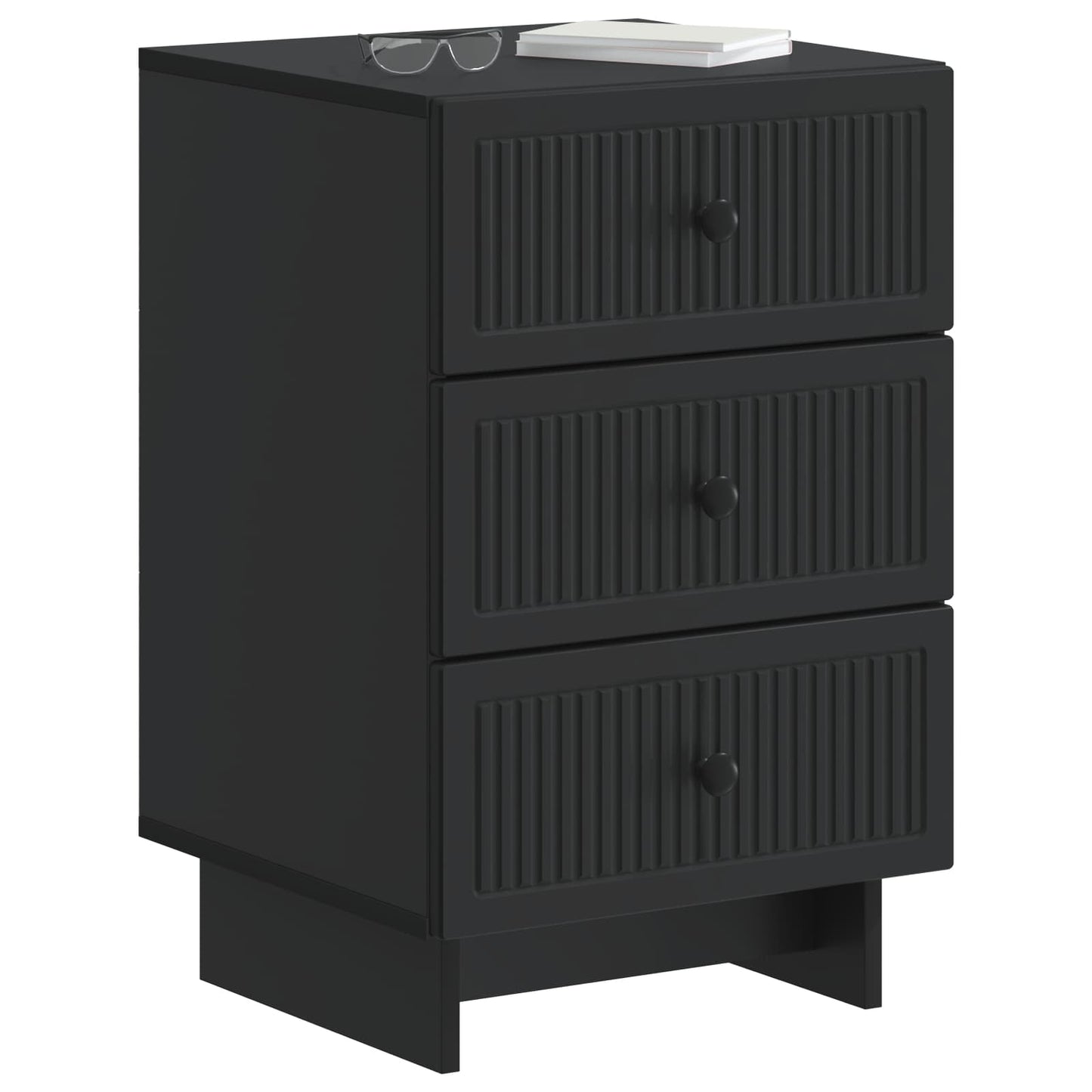 vidaXL Bedside Cabinet Black 43 x 41 x 66.5 cm Engineered Wood
