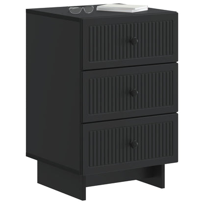 vidaXL Bedside Cabinet Black 43 x 41 x 66.5 cm Engineered Wood