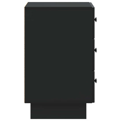 vidaXL Bedside Cabinet Black 43 x 41 x 66.5 cm Engineered Wood