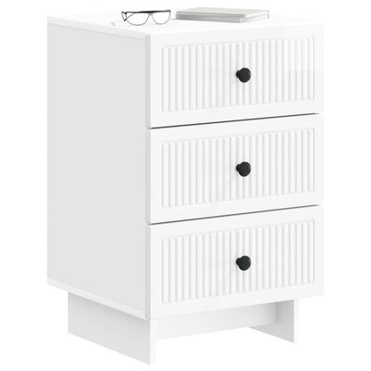 vidaXL Bedside Cabinet with Drawer High Gloss White 43 x 41 x 66.5 cm