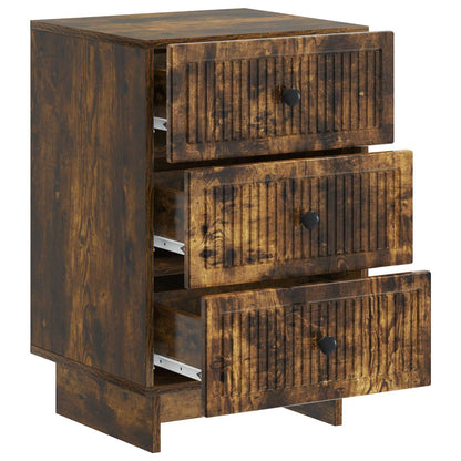 vidaXL Bedside Cabinet Smoked Oak 43 x 41 x 66.5 cm Engineered Wood