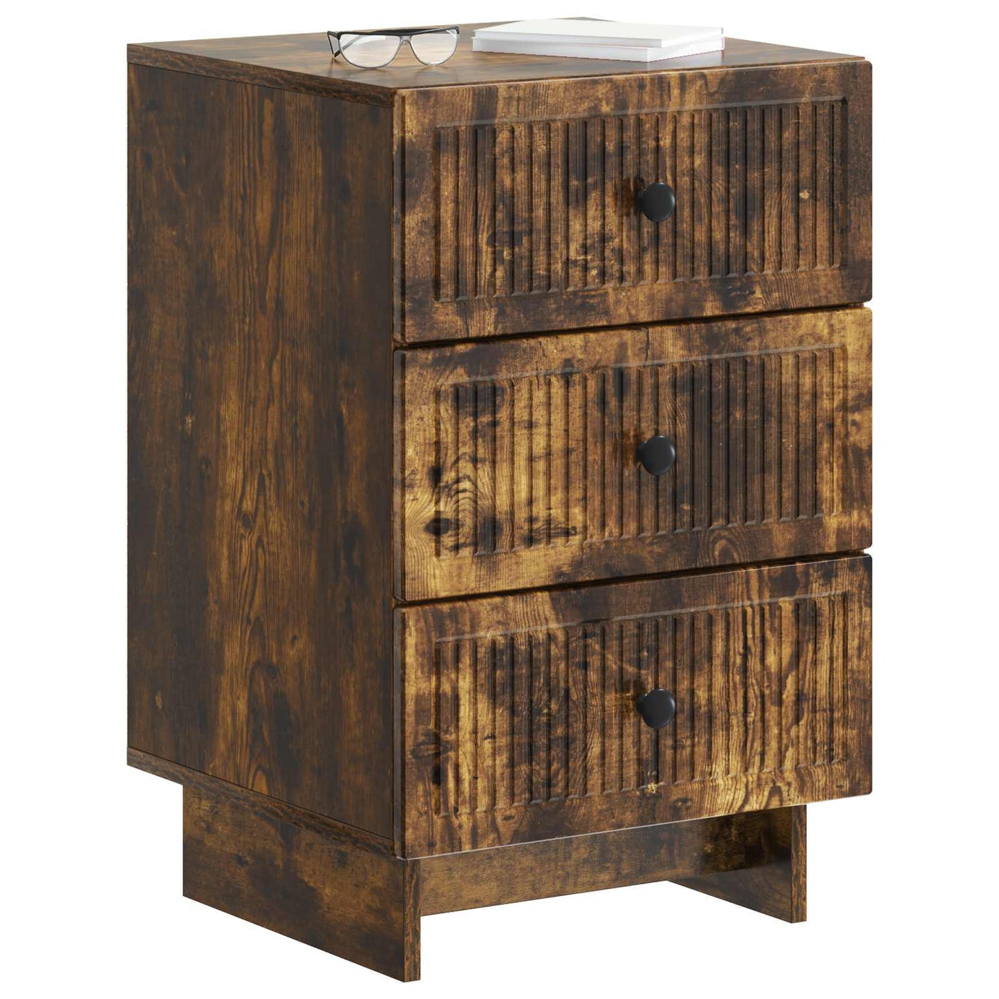 vidaXL Bedside Cabinet Smoked Oak 43 x 41 x 66.5 cm Engineered Wood