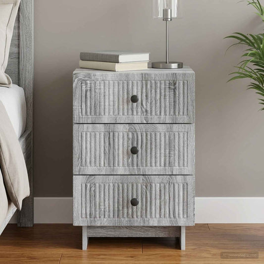 vidaXL Bedside Cabinet Grey Sonoma 43 x 41 x 66.5 cm Engineered Wood