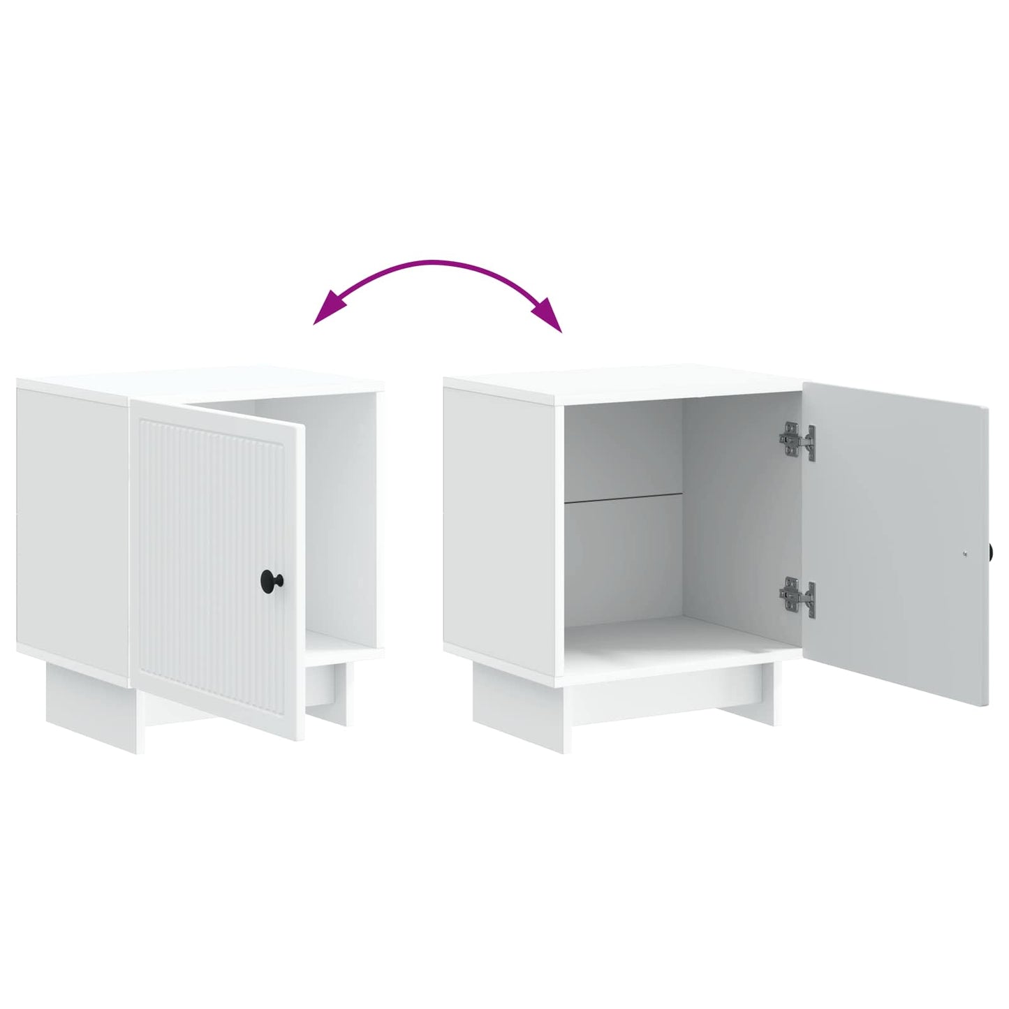 vidaXL Bedside Cabinet White 43 x 34.5 x 50 cm Engineered Wood