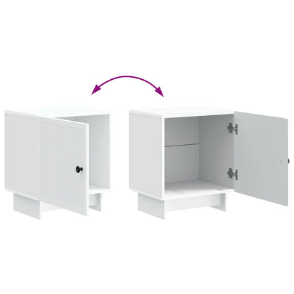 vidaXL Bedside Cabinet White 43 x 34.5 x 50 cm Engineered Wood