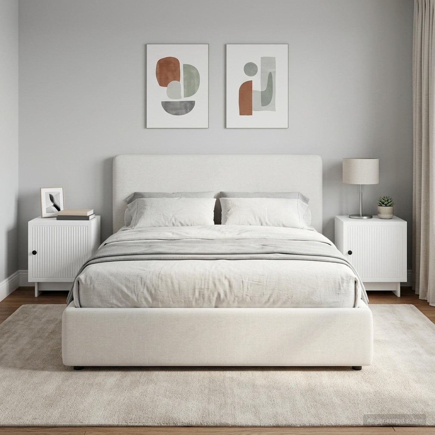 vidaXL Bedside Cabinet 2 pcs White 43 x 34.5 x 50 cm Engineered Wood
