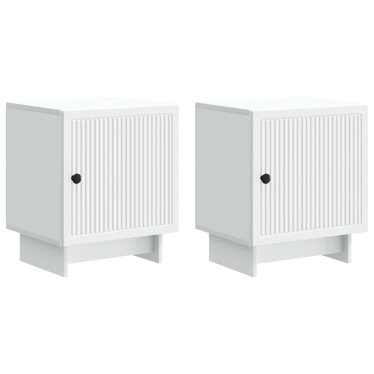 vidaXL Bedside Cabinet 2 pcs White 43 x 34.5 x 50 cm Engineered Wood