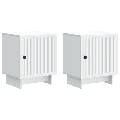 vidaXL Bedside Cabinet 2 pcs White 43 x 34.5 x 50 cm Engineered Wood