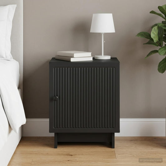 vidaXL Bedside Cabinet Black 43 x 34.5 x 50 cm Engineered Wood