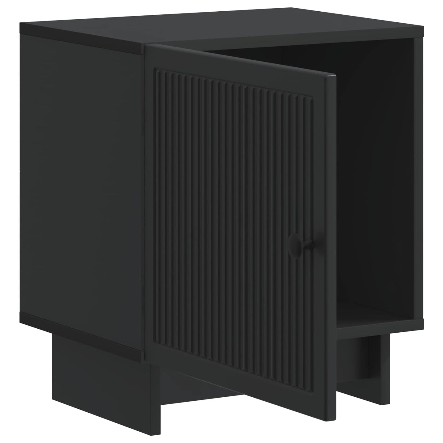vidaXL Bedside Cabinet Black 43 x 34.5 x 50 cm Engineered Wood