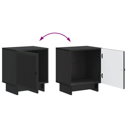 vidaXL Bedside Cabinet Black 43 x 34.5 x 50 cm Engineered Wood