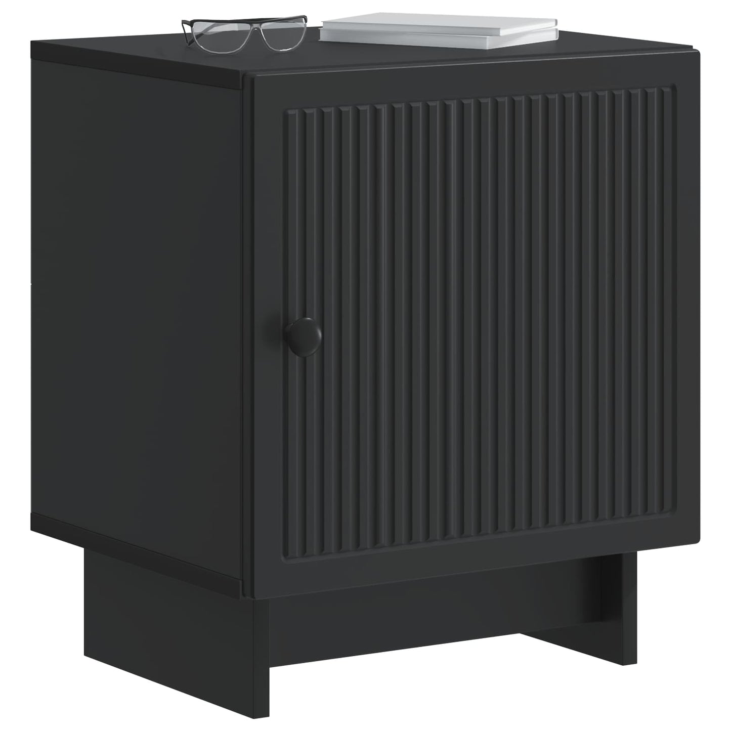 vidaXL Bedside Cabinet Black 43 x 34.5 x 50 cm Engineered Wood