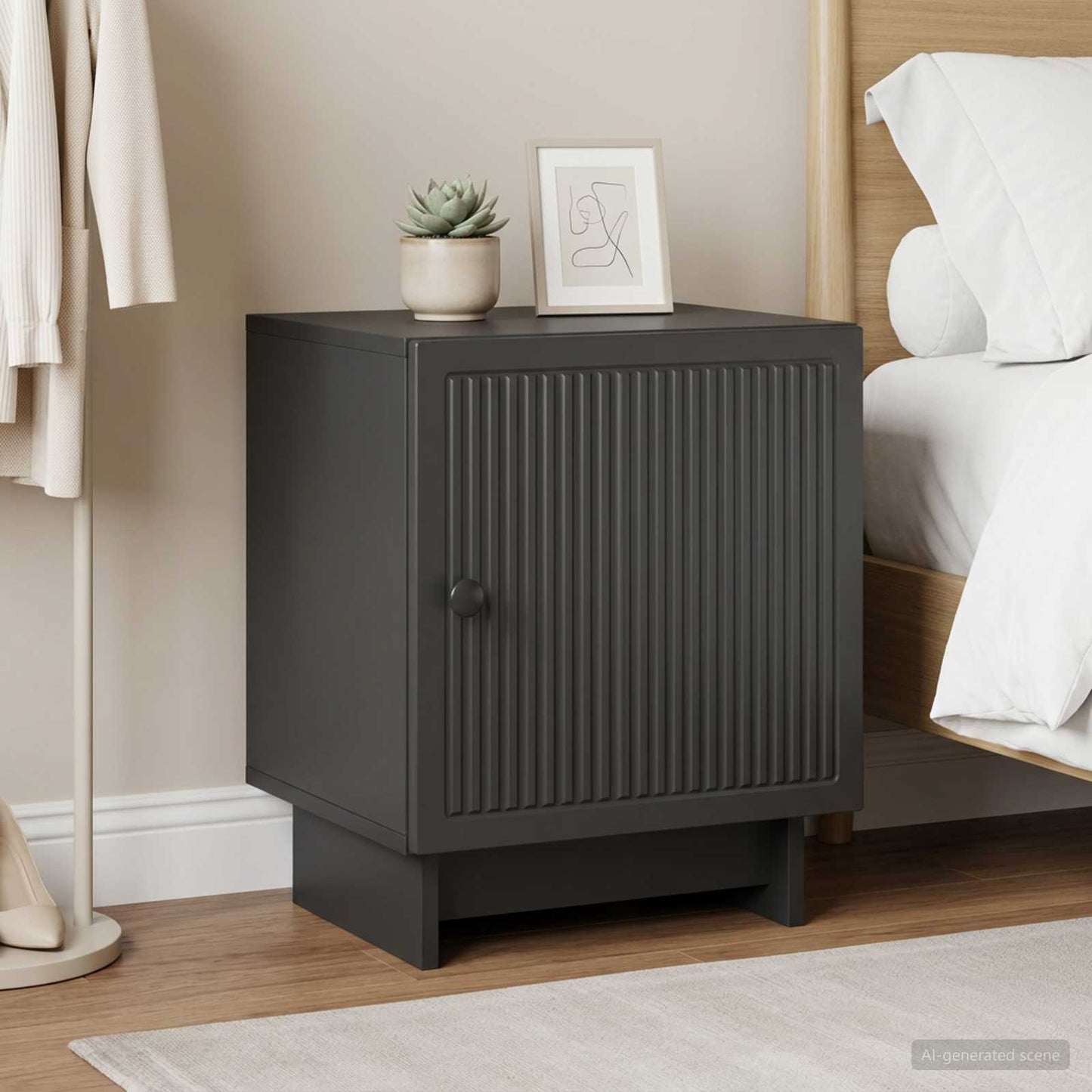 vidaXL Bedside Cabinet 2 pcs Black 43 x 34.5 x 50 cm Engineered Wood