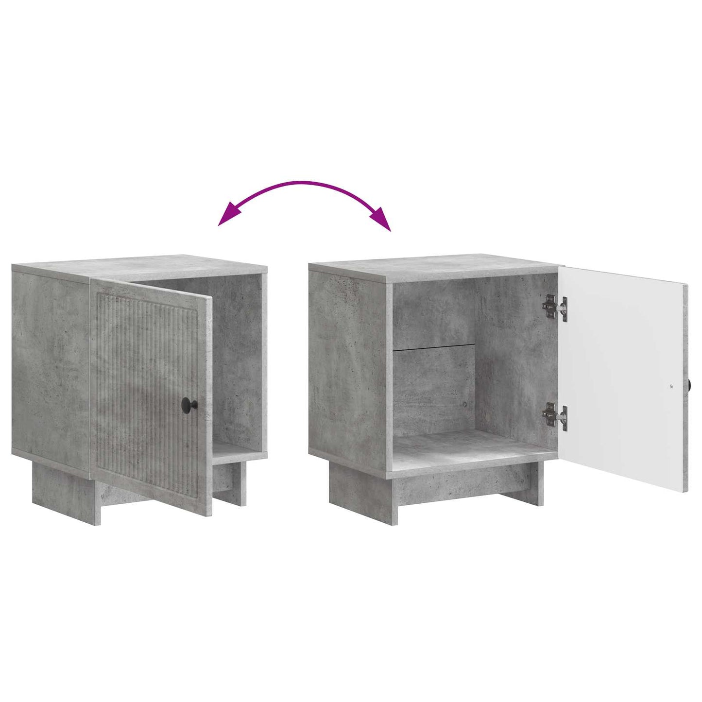 vidaXL Bedside Cabinet Concrete Grey 43 x 34.5 x 50 cm Engineered Wood