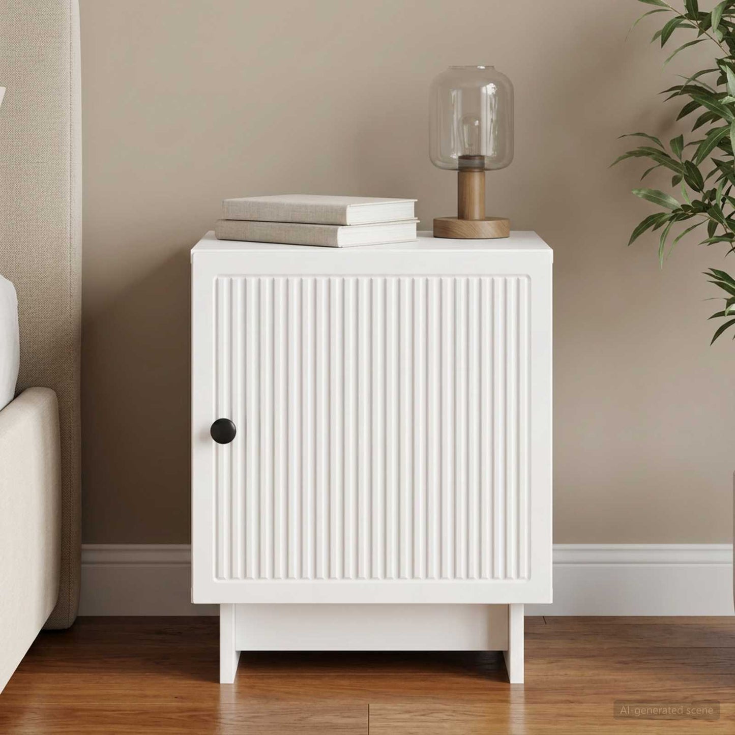 vidaXL Bedside Cabinet High Gloss White 43 x 34.5 x 50 cm