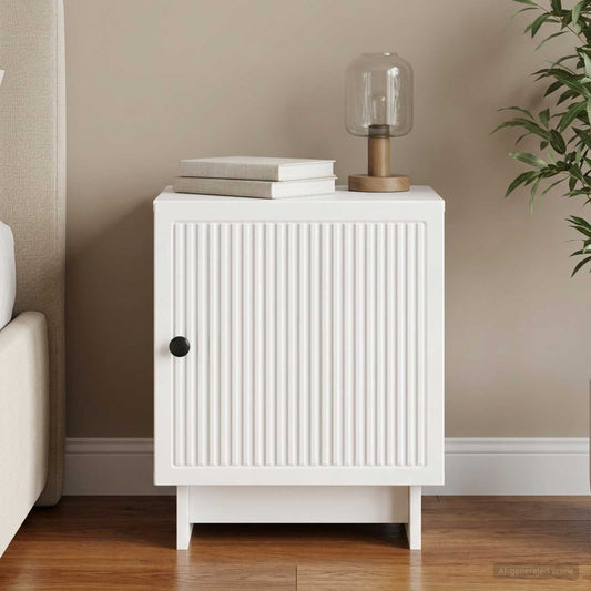vidaXL Bedside Cabinet High Gloss White 43 x 34.5 x 50 cm