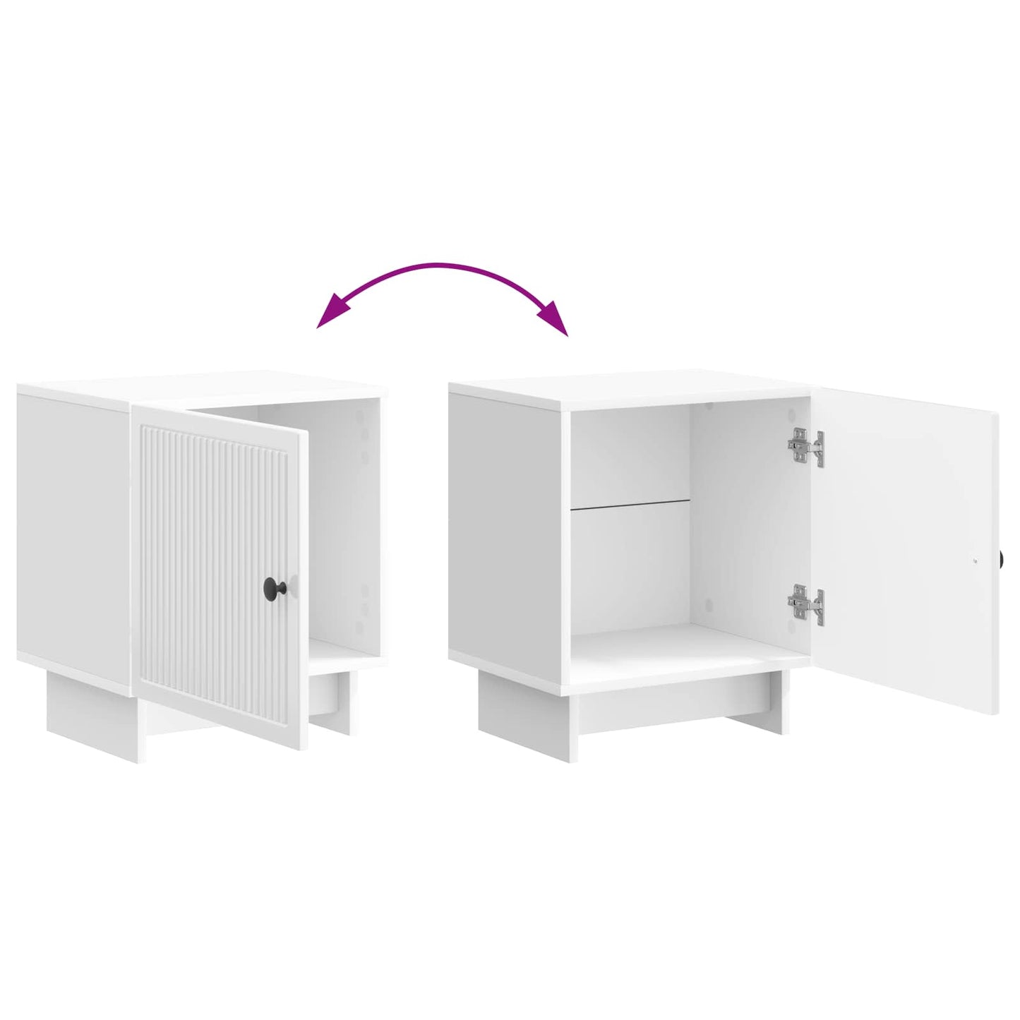 vidaXL Bedside Cabinet High Gloss White 43 x 34.5 x 50 cm