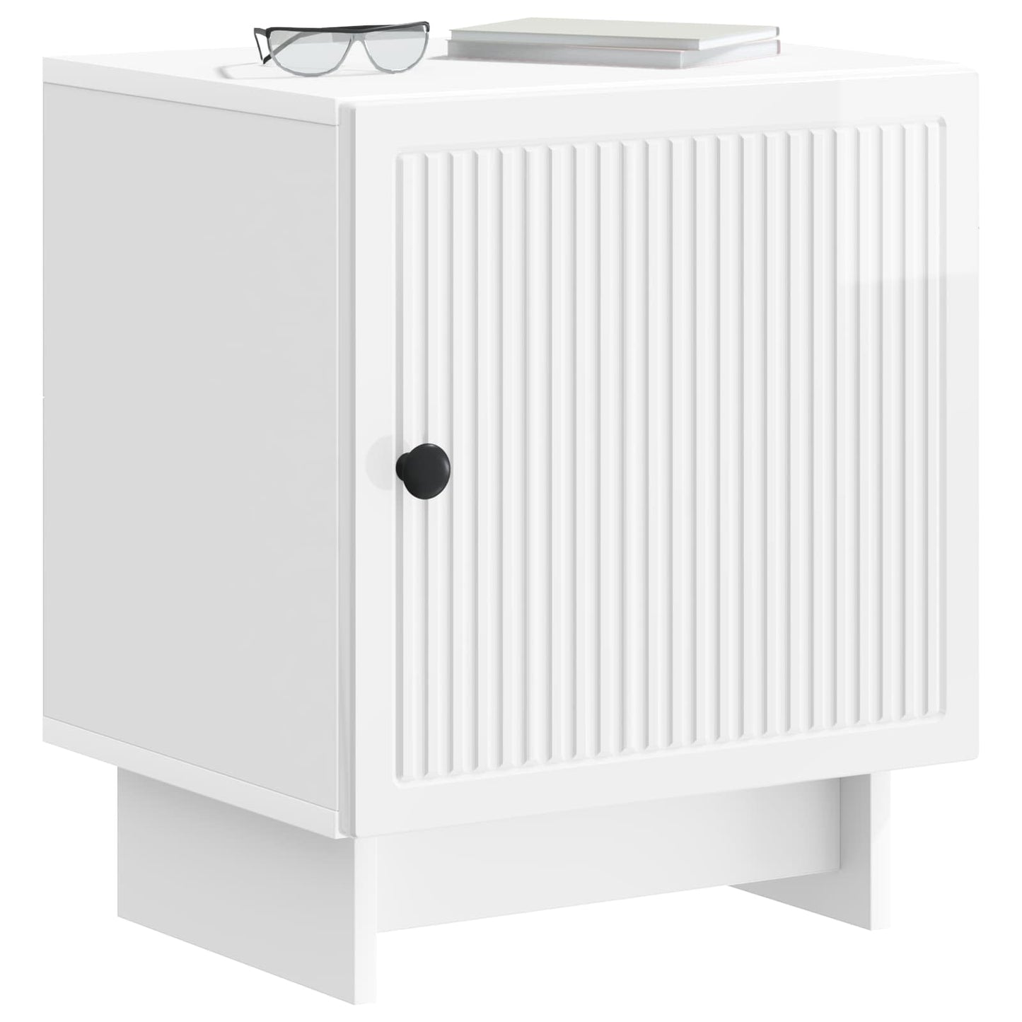 vidaXL Bedside Cabinet High Gloss White 43 x 34.5 x 50 cm