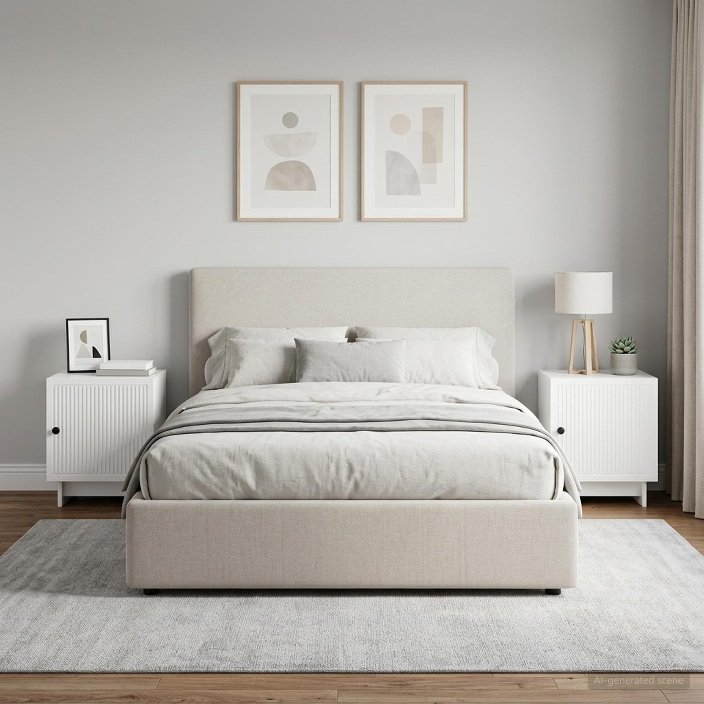 vidaXL Bedside Cabinet 2 pcs High Gloss White 43 x 34.5 x 50 cm