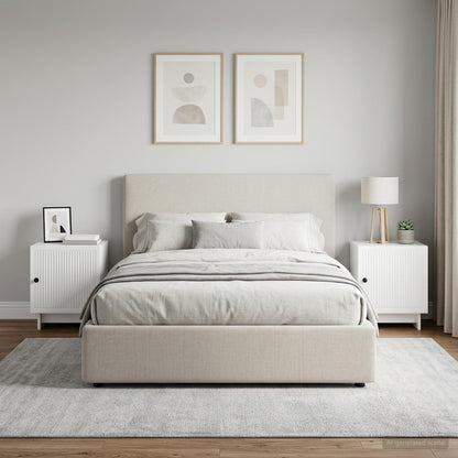 vidaXL Bedside Cabinet 2 pcs High Gloss White 43 x 34.5 x 50 cm