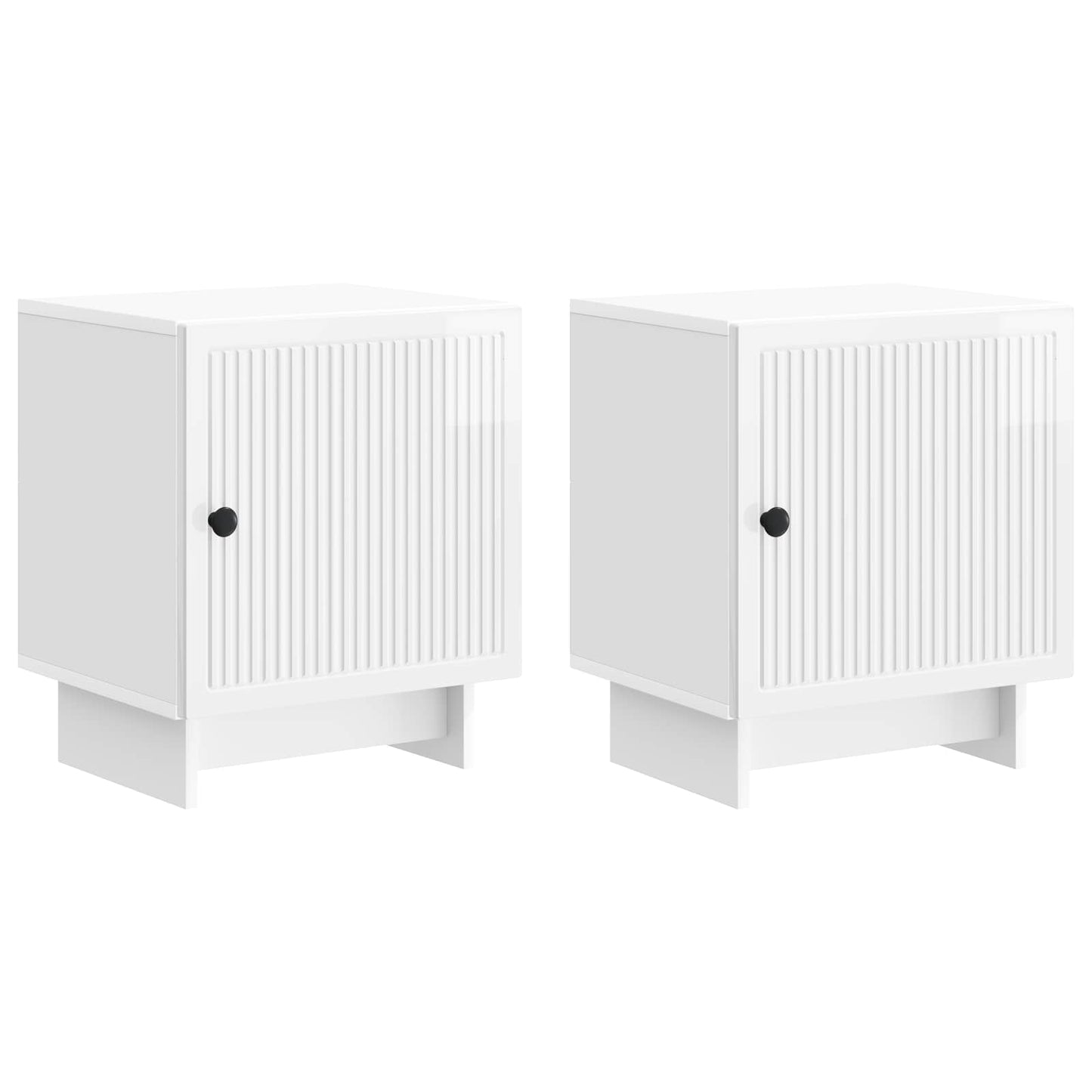 vidaXL Bedside Cabinet 2 pcs High Gloss White 43 x 34.5 x 50 cm