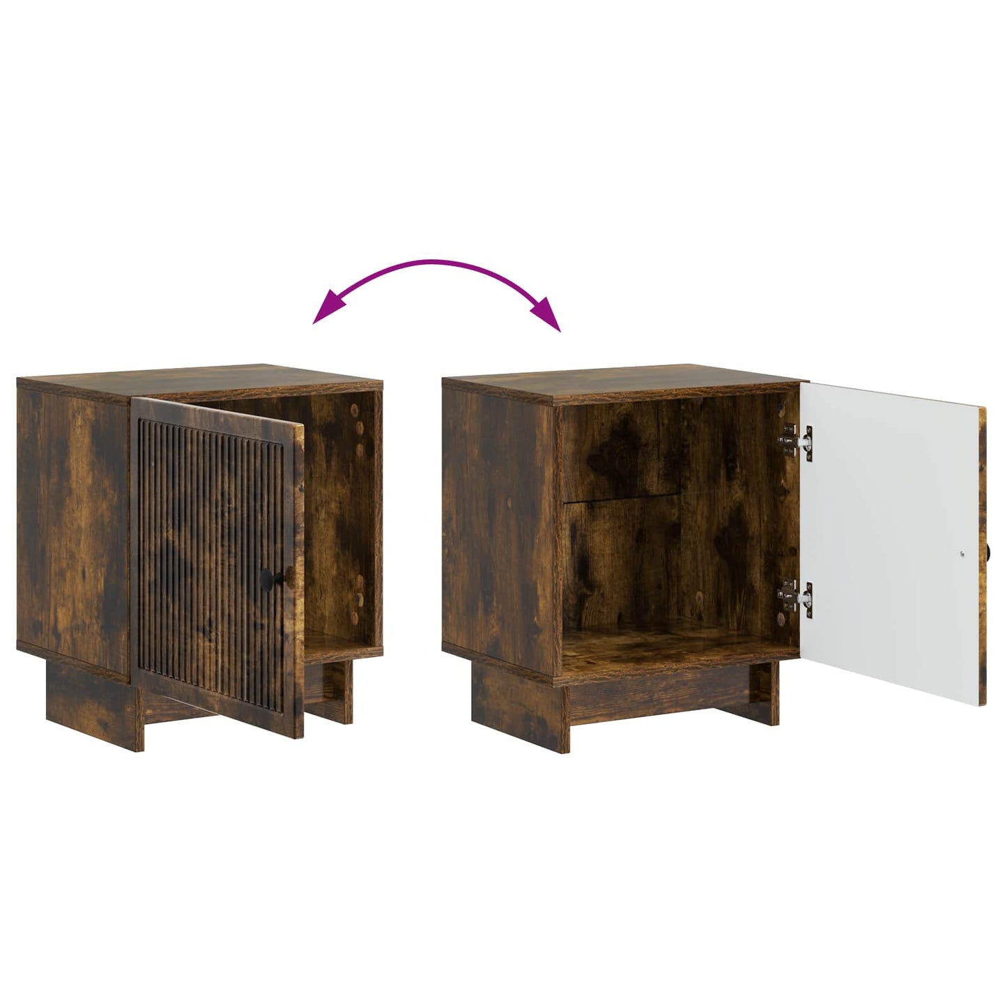 vidaXL Bedside Cabinet Smoked Oak 43 x 34.5 x 50 cm Engineered Wood