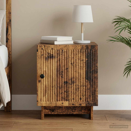 vidaXL Bedside Cabinet Old Wood 43 x 34.5 x 50 cm Engineered Wood