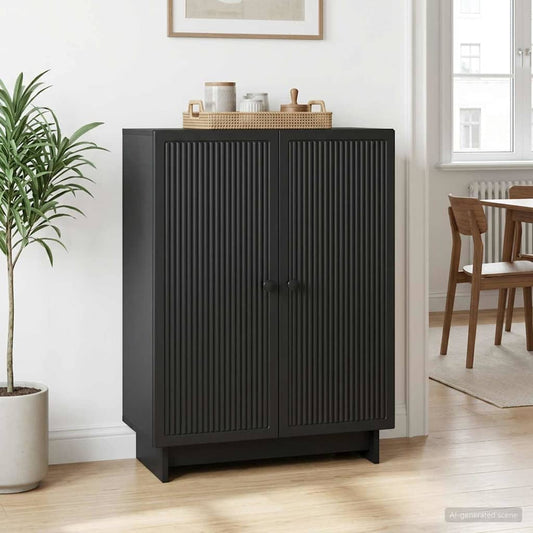 vidaXL Sideboard Black 66 x 34.5 x 90 cm Engineered Wood