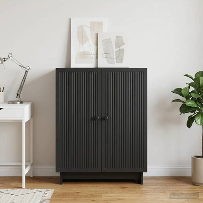 vidaXL Sideboard Black 66 x 34.5 x 90 cm Engineered Wood