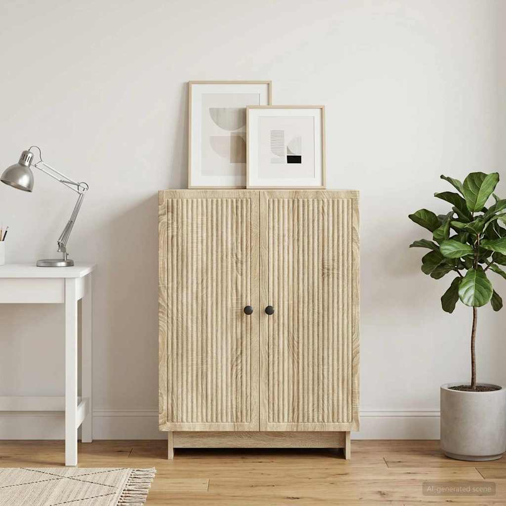 vidaXL Sideboard Sonoma Oak 66 x 34.5 x 90 cm Engineered Wood