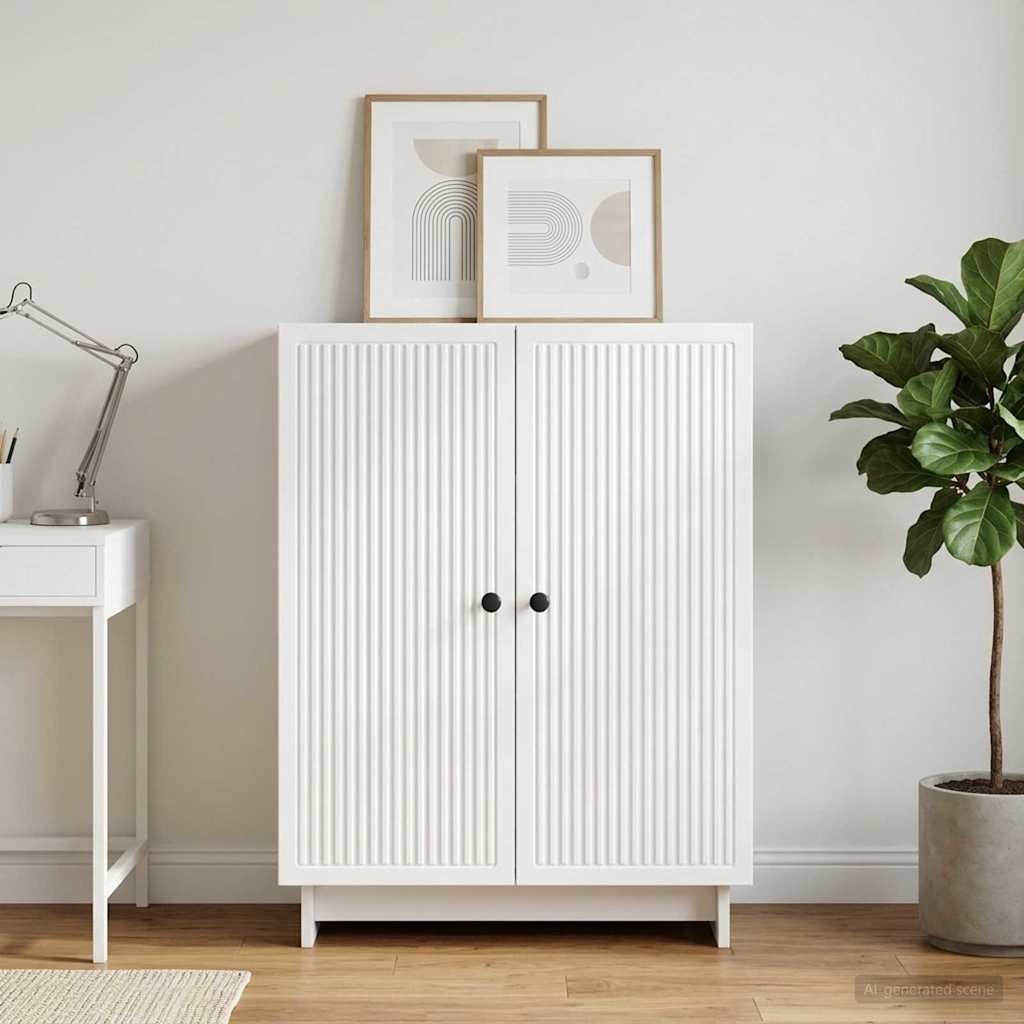 vidaXL Sideboard High Gloss White 66 x 34.5 x 90 cm Engineered Wood