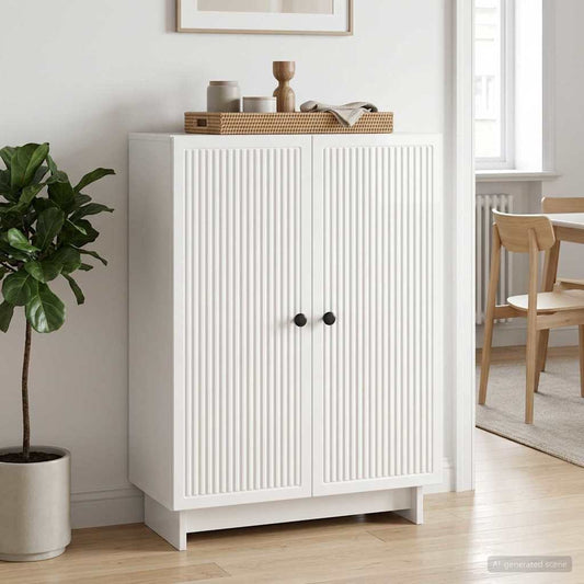 vidaXL Sideboard High Gloss White 66 x 34.5 x 90 cm Engineered Wood