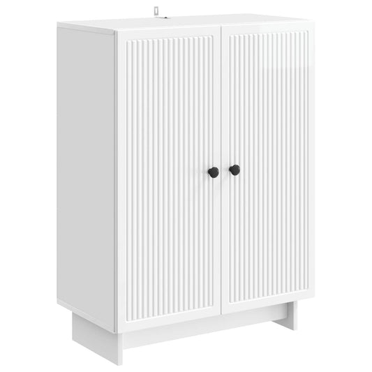 vidaXL Sideboard High Gloss White 66 x 34.5 x 90 cm Engineered Wood