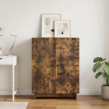 vidaXL Sideboard Smoked Oak 66 x 34.5 x 90 cm Engineered Wood