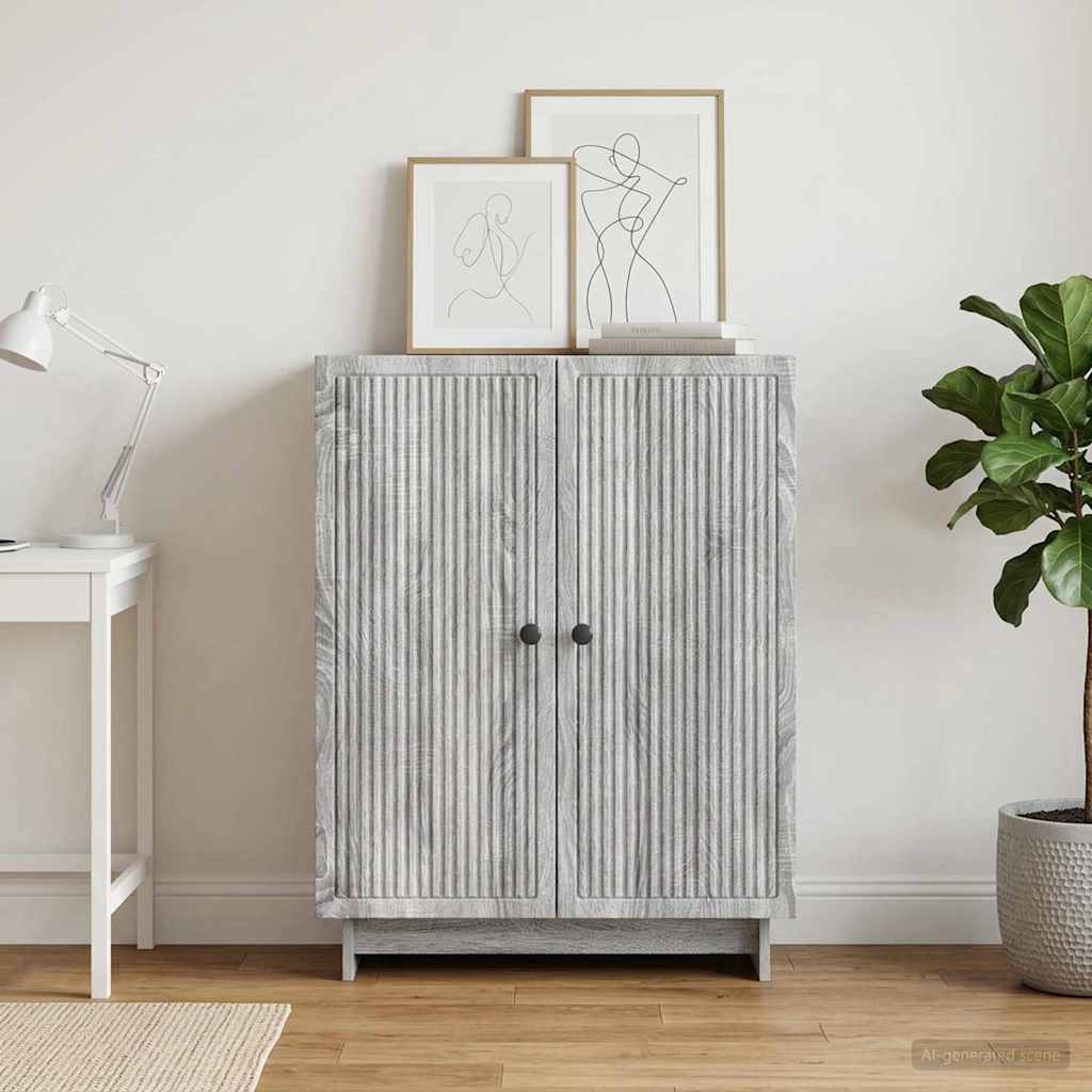 vidaXL Sideboard Grey Sonoma 66 x 34.5 x 90 cm Engineered Wood