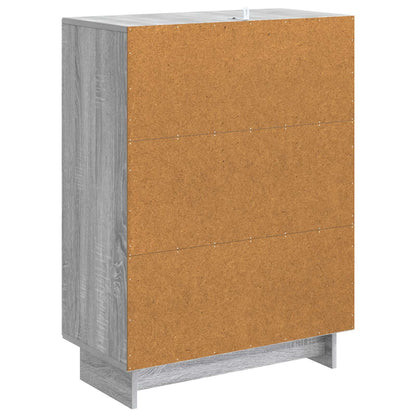 vidaXL Sideboard Grey Sonoma 66 x 34.5 x 90 cm Engineered Wood