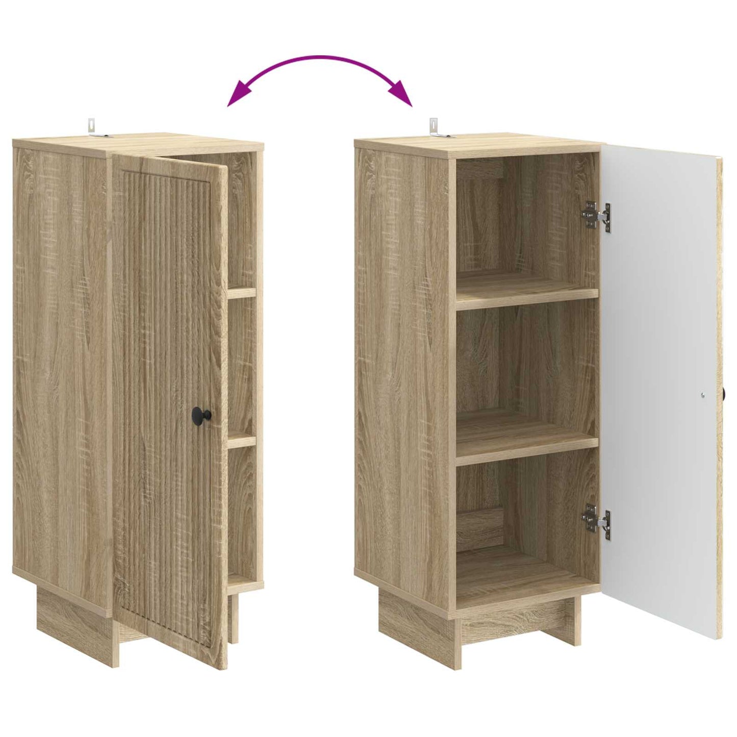 vidaXL Sideboard Sonoma Oak 33 x 34.5 x 90 cm Engineered Wood
