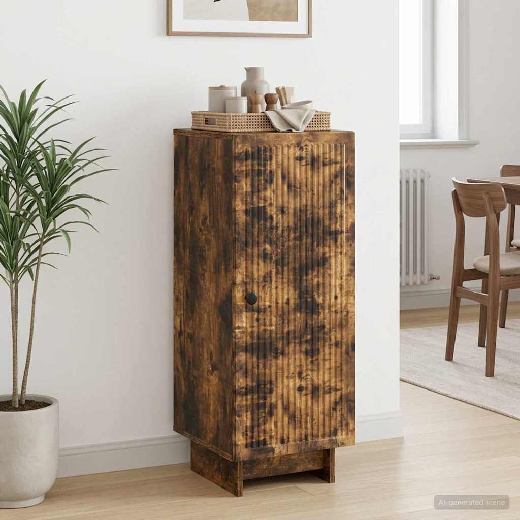 vidaXL Sideboard Smoked Oak 33 x 34.5 x 90 cm Engineered Wood