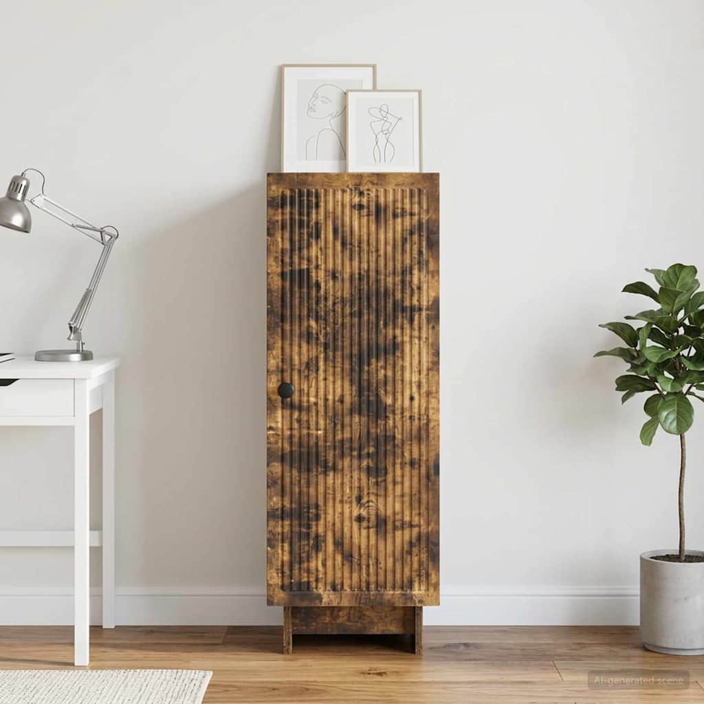 vidaXL Sideboard Smoked Oak 33 x 34.5 x 90 cm Engineered Wood