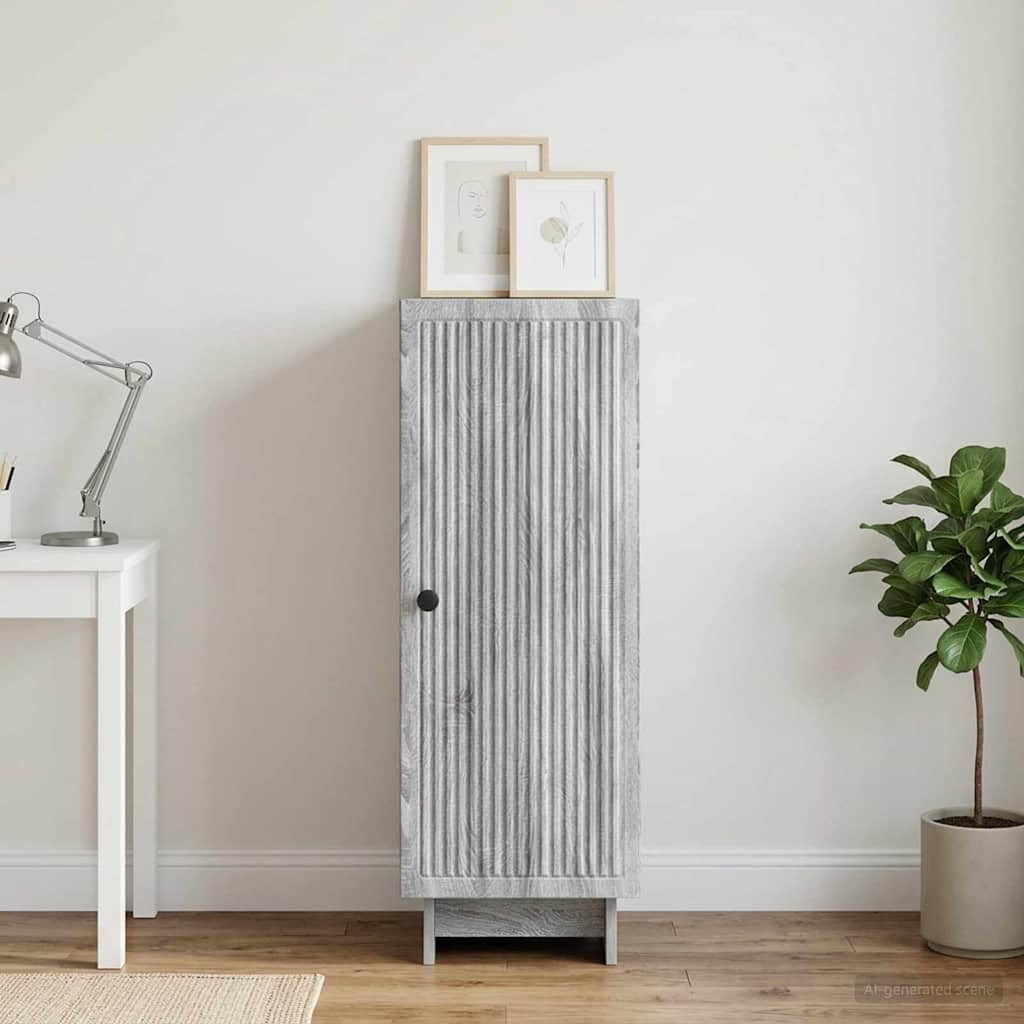 vidaXL Sideboard Grey Sonoma 33 x 34.5 x 90 cm Engineered Wood
