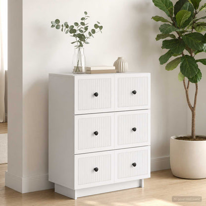 vidaXL Drawer Cabinet White 66 x 34.5 x 90 cm Engineered Wood