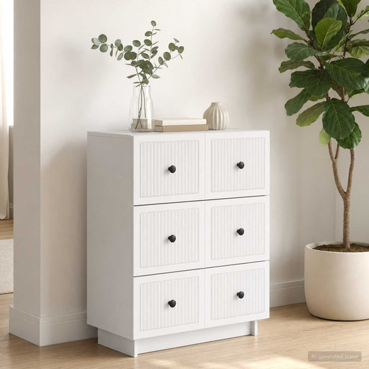 vidaXL Drawer Cabinet White 66 x 34.5 x 90 cm Engineered Wood